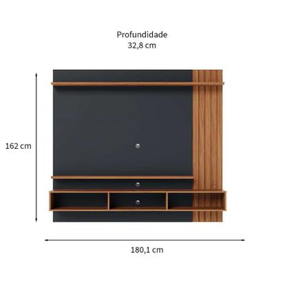 Painel de TV até 70 Polegadas Juriti Noce Milano e Preto - Colibri Imagem de Painel de TV até 70 Polegadas Juriti Noce Milano e Preto
