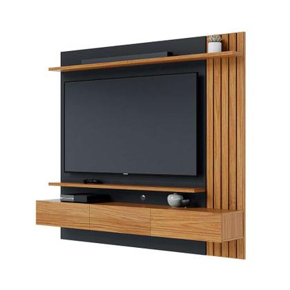 Painel de TV até 70 Polegadas Juriti Noce Milano e Preto - Colibri Imagem de Painel de TV até 70 Polegadas Juriti Noce Milano e Preto