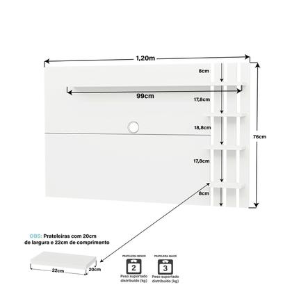 Imagem de Painel de Tv Ripado até 32 Polegadas com Prateleiras