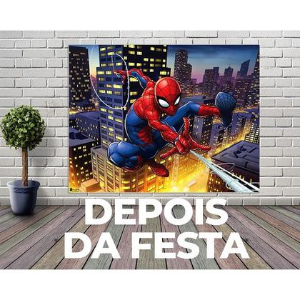 Imagem de Painel decoração TNT GIGANTE 1,40m festa Homem Aranha