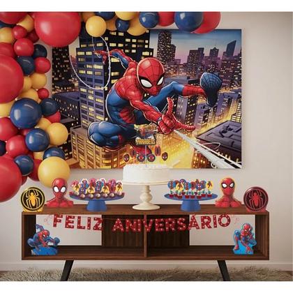 Imagem de Painel decoração TNT GIGANTE 1,40m festa Homem Aranha