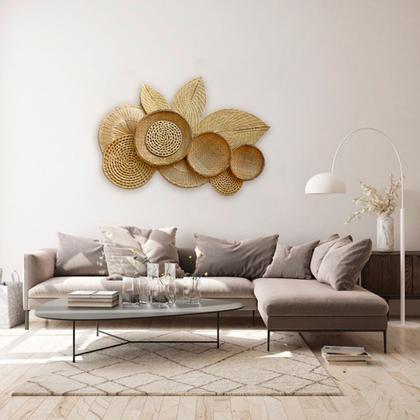 Imagem de Painel Decorativo de Parede Composição de Cestos de Palha Tapajós Decoração Moderna em Alta