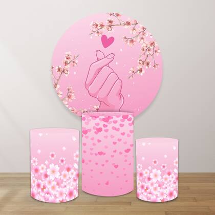 Imagem de Painel Decorativo Festa Dorama K-Drama Rosa 100% Poliéster