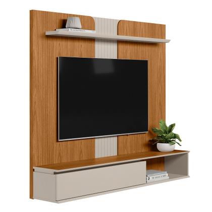 Imagem de Painel Decorativo Home MDP/MDF TV até 65 Polegadas Porta Frontier Nature/Off White G77 - Gran Belo