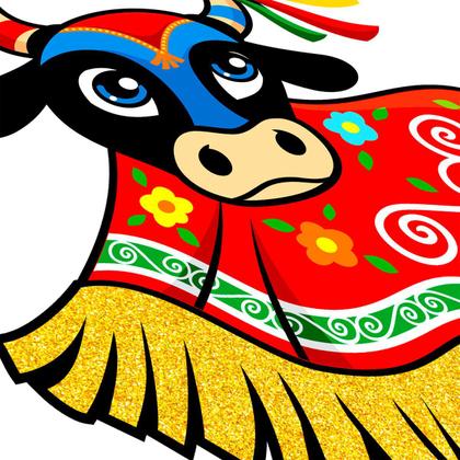 Imagem de Painel Decorativo Junino Bumba Meu Boi EVA - 35cm x 52cm