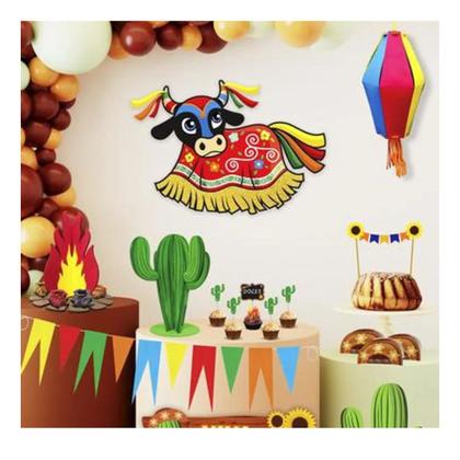 Imagem de Painel Decorativo Junino Bumba Meu Boi EVA - 35cm x 52cm