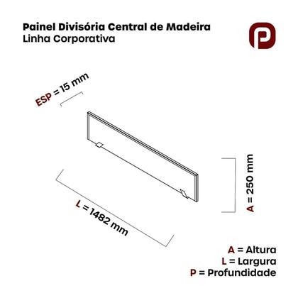 Imagem de Painel Divisor Central PDCC150 148 x 25 Branco