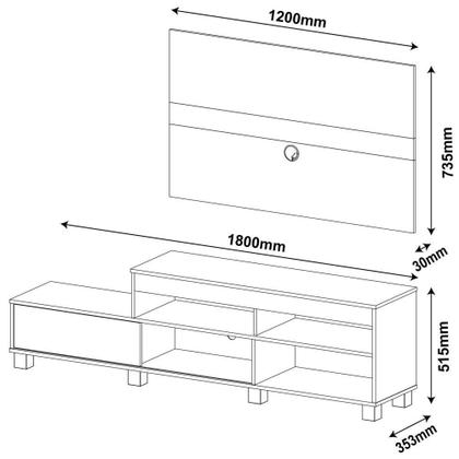 Imagem de Painel e Rack Bancada para TV até 40 Pol. Ever - Artely