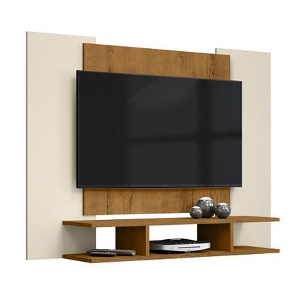 Imagem de Painel EJ Para Até 48 Polegadas Com Prateleira Off White/Freijó