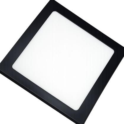 Imagem de Painel embutido slim led quadrado preto 18w 6,5k llum