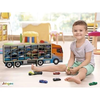 Imagem de Painel Expositor Para 35 Carrinhos de Corrida em Miniatura Hot Wheels Estante Caminhão Truck