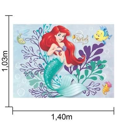 Imagem de Painel Festa Infantil em TNT A Pequena Sereia Ariel para Aniversário