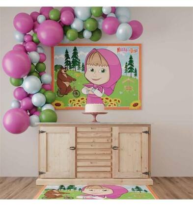 Imagem de Painel Festa Infantil em TNT da Masha Para Aniversário