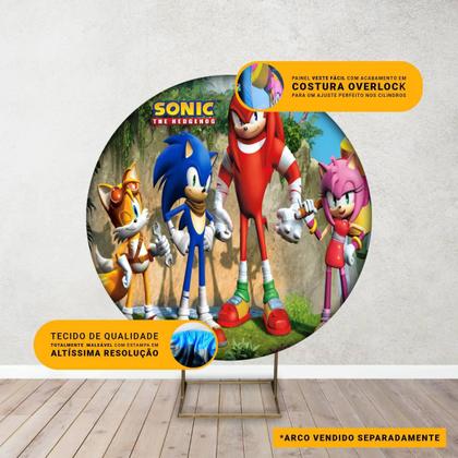 Imagem de Painel Festa Sonic Grande Redondo Decoração Aniversário pra Menino 1,50 Metros