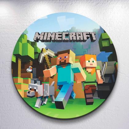 Imagem de Painel Festa Sublimado Capa Game Craft Jogo Menino Decoração Estampa Infantil Redondo Mini ou Grande