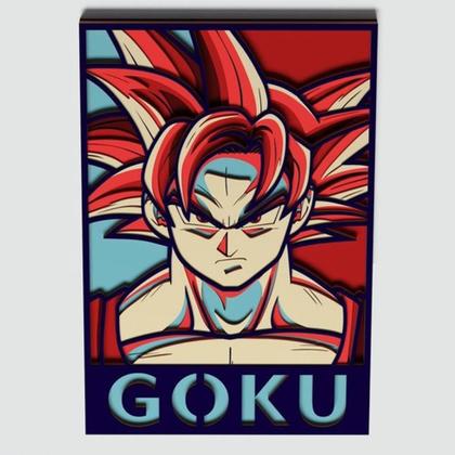 Imagem de Painel Goku Dragon Ball Camadas Mdf 59cm Q3d0007