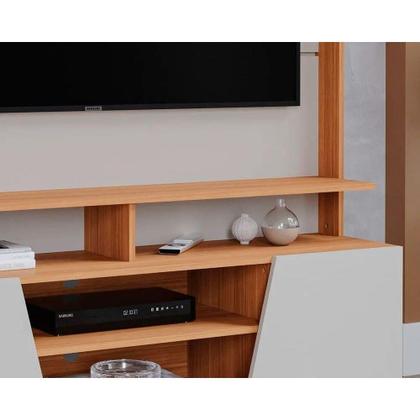 Imagem de Painel Home p/ TV até 55 Pol Master c/ 2 Prateleiras e Pés 135x183cm Off White/Nature - Permóbili