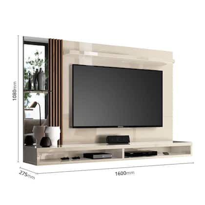 Imagem de Painel Home para Tv até 55 Polegadas Ripado com Espelho Aria 160cm Via Nossa