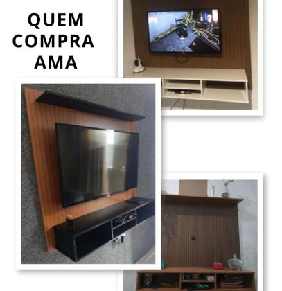 Imagem de Painel Home Ripado 3d Suspenso Grande Tv Até 50 Polegadas Off White