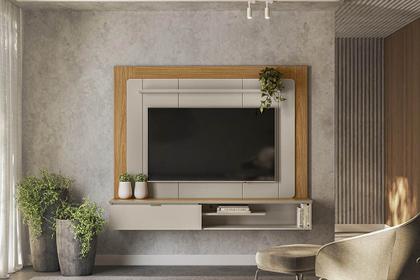 Imagem de Painel Home Suspenso 182cm para TV Lugano Linea Brasil - Nature/Off White