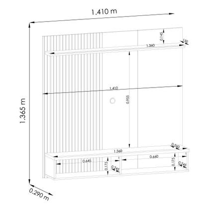 Imagem de Painel Home Suspenso Íris para TV até 55” - Madetec
