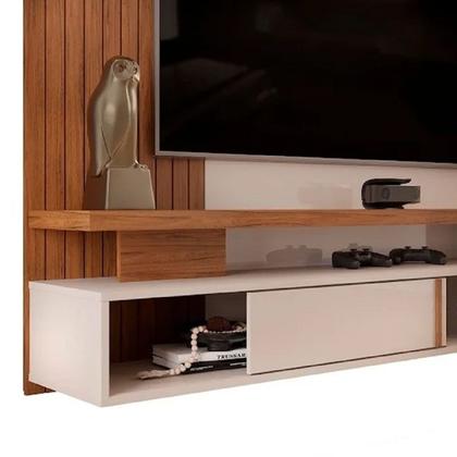 Imagem de Painel Home Suspenso Leon Para Tv Até 65 Polegadas Off White Freijó - Móveis Leartam