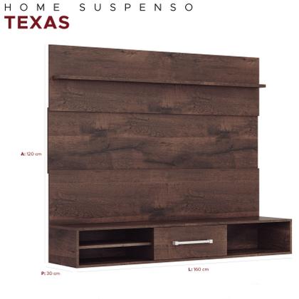 Imagem de Painel Home Suspenso Para Tv Até 55 Polegadas Com Gaveta Texas Estante Rack Bancada Suspensa