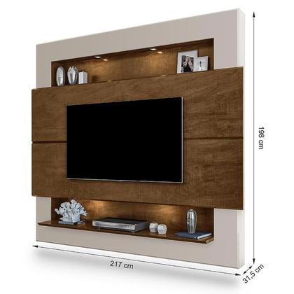 Imagem de Painel Home Suspenso Riviera para TV até 75” Malbec/Off White - Móveis Luapa