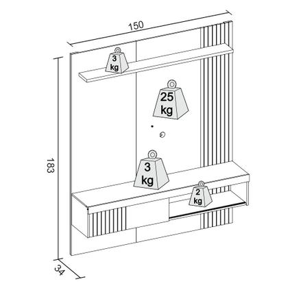 Imagem de Painel Jade 1.5 para TVs de até 55 polegadas Caemmun