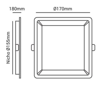 Imagem de Painel Led Embutir Recuado 18W 6500K Luz Branco Frio Opus