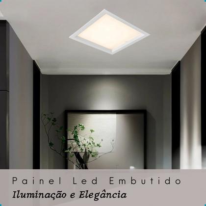 Imagem de Painel Led Embutir Teto Bivolt Luminaria Decorar Iluminação Embutido Branco Quente