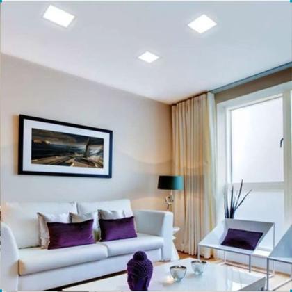 Imagem de Painel Led Embutir Teto Bivolt Luminaria Decorar Iluminação Embutido Branco Quente