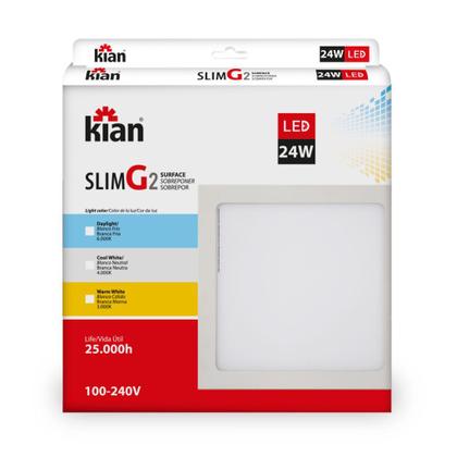 Imagem de Painel Led Kian Quadrado Sobrepor Branco 24W Bivolt