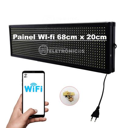 Imagem de Painel LED Letreiro Interno Wi-fi Digital 68x20 Luz Cor Branco Alto Brilho DY8356