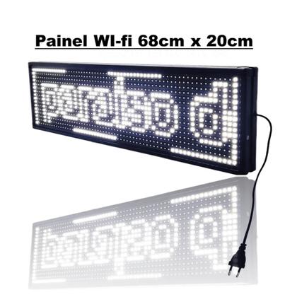 Imagem de Painel LED Letreiro Interno Wi-fi Digital 68x20 Luz Cor Branco DY8356