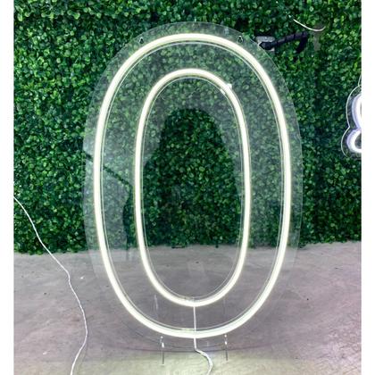 Imagem de Painel Led Neon Número Luminoso 0 Zero 60cm Decoração Festa