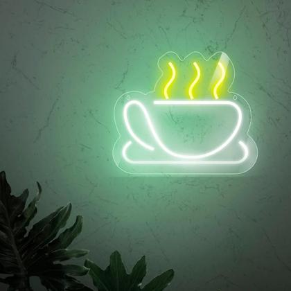 Imagem de Painel Led Neon Xícara Cantinho Do Café Instagramavel