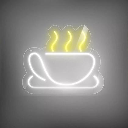 Imagem de Painel Led Neon Xícara Cantinho Do Café Instagramavel