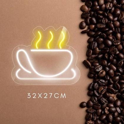 Imagem de Painel Led Neon Xícara Cantinho Do Café Instagramavel