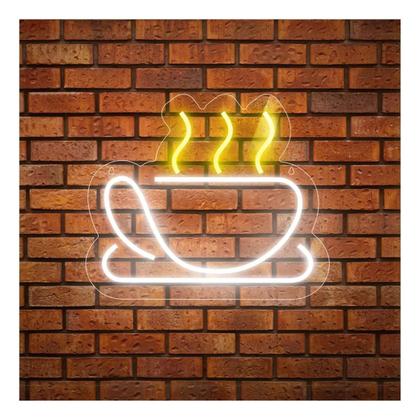 Imagem de Painel Led Neon Xícara Cantinho Do Café Instagramavel