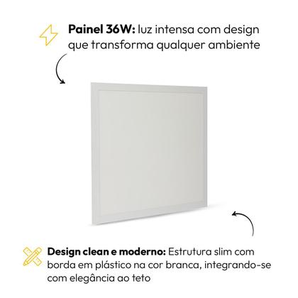 Imagem de Painel Led Plafon 36w 6500k Bivolt Embutir 40x40 Quadrado Branco Cod: ALUT000503 Alut By Avant