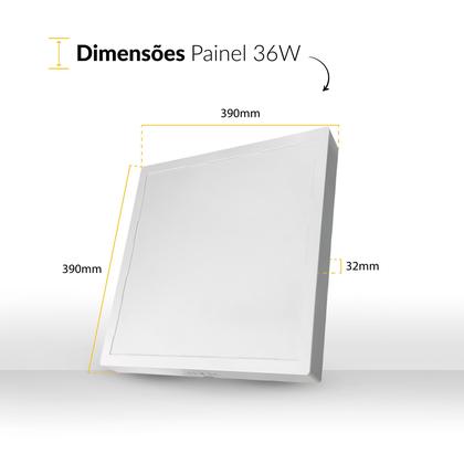 Imagem de Painel Led Plafon 36w 6500k Bivolt Sobrepor 40x40 Quadrado Branco Cod: ALUT000507 Alut By Avant