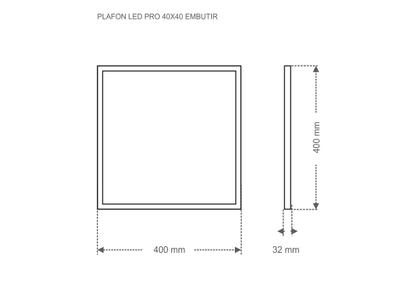Imagem de Painel Led Profissional Quadrado Embutir 32W 40X40 Taschibra