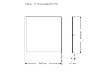 Imagem de Painel Led Profissional Quadrado Sobrepor 45W 60X60 Taschibra