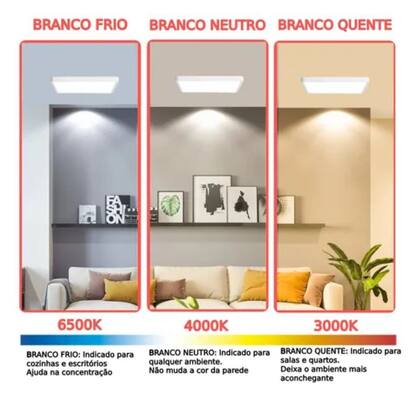 Imagem de Painel LED Semi Embutir Quadrado 22W 4000K Bivolt Opus