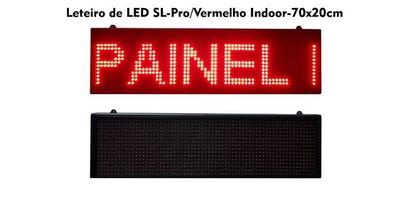 Imagem de Painel LED Vermelho Letreiro Luminoso Digital 70x20 Alto Brilho USB