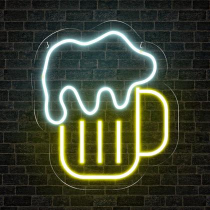 Imagem de Painel Letreiro Neon Led Caneca De Cerveja Chopp Beer Bar