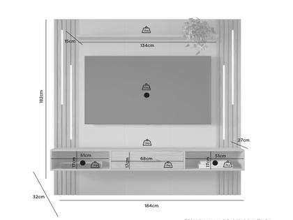 Imagem de Painel Louvor Para TV ate 65 Polegadas Jcm Cinamomo Preto