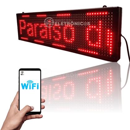 Imagem de Painel Luminoso Letreiro 68x20 Wi Fi Alta Itensidade E Brilho LED SL0725V