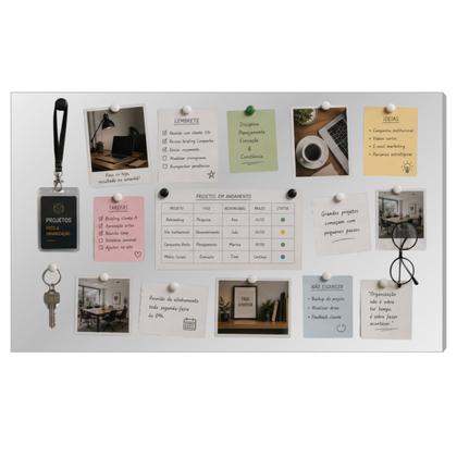 Imagem de Painel Magnético De Metal Premium Para Decoração, Recados, Notas, Souvenirs 100x60cm